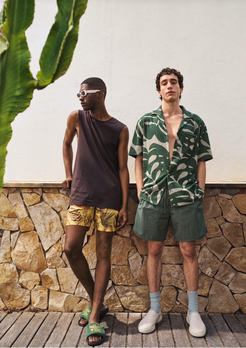 Diogo Gomes Saeed Models H&M Men Magic Isle Beach Collection 2022
