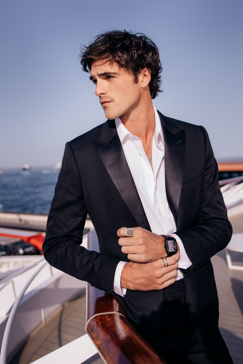 Jacob Elordi Tuxedo White Shirt TAG Heuer Watch 2022