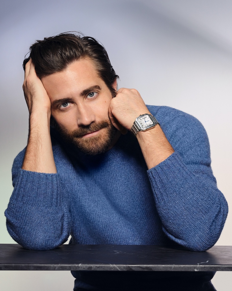 Jake Gyllenhall Blue Sweater Cartier Campaign 2022