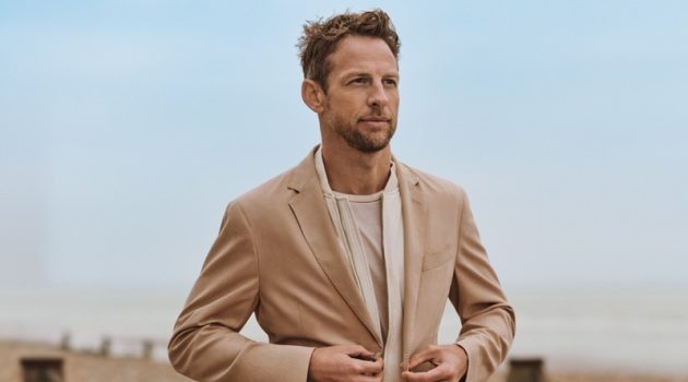 It's All Go for Jenson Button in Hackett London's Spring Campaign Jenson Button Hacket London Campaign Tailoring Sportswear Spring 2022