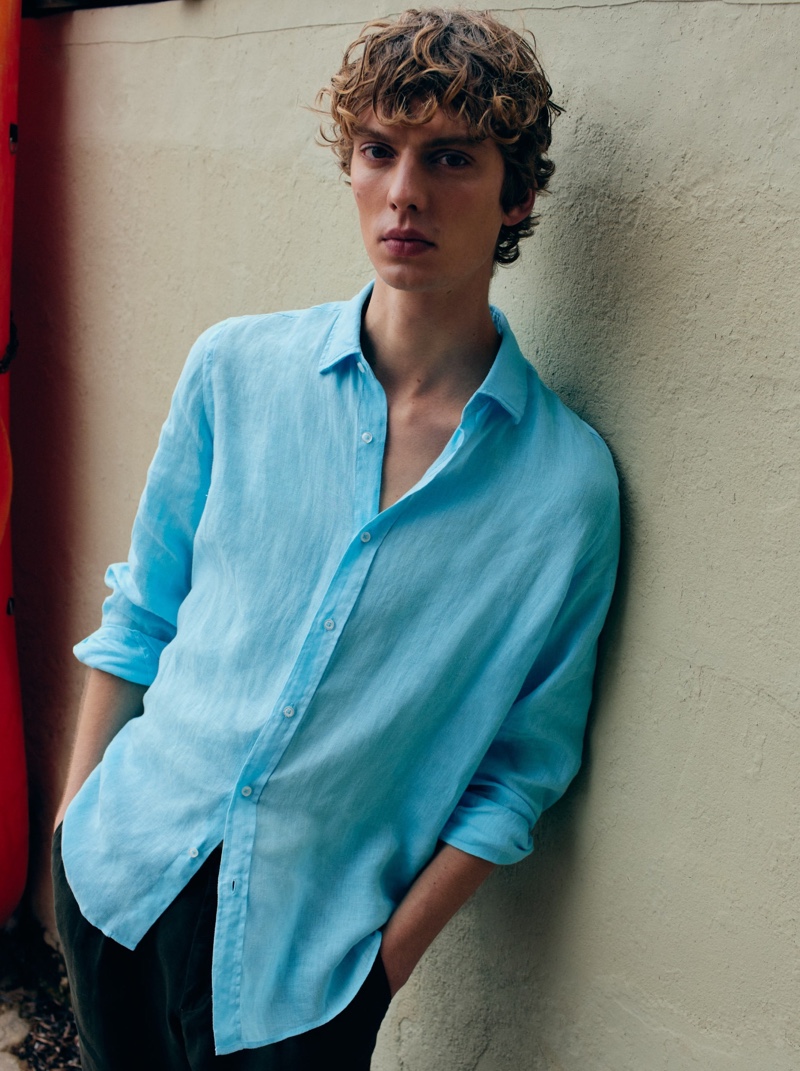 Leon Dame Model Massimo Dutti Editorial Summer 2022 Men