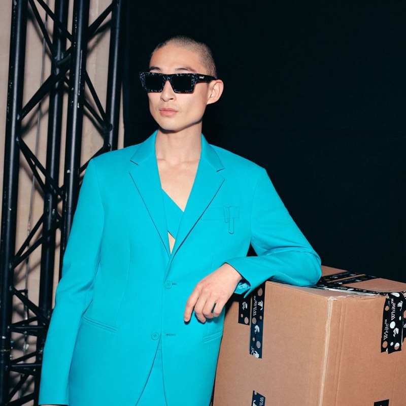 Sang Woo Kim Suit Off-White Eyewear Campaign Spring 2022 » Sang Woo Kim Wears Statement Shades for Off-White Eyewear Campaign Sang Woo Kim Suit Off-White Eyewear Campaign Spring 2022
