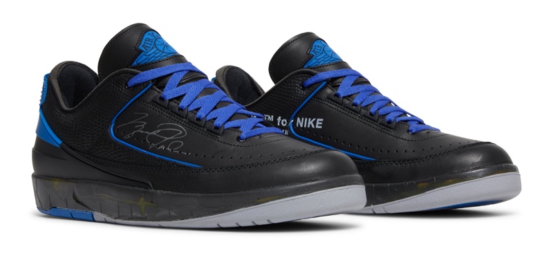 Off-White x Air Jordan 2 Retro Low SP Black Varsity Royal » Complete Guide to Nike x Off-White Sneakers Off-White x Air Jordan 2 Retro Low SP Black Varsity Royal