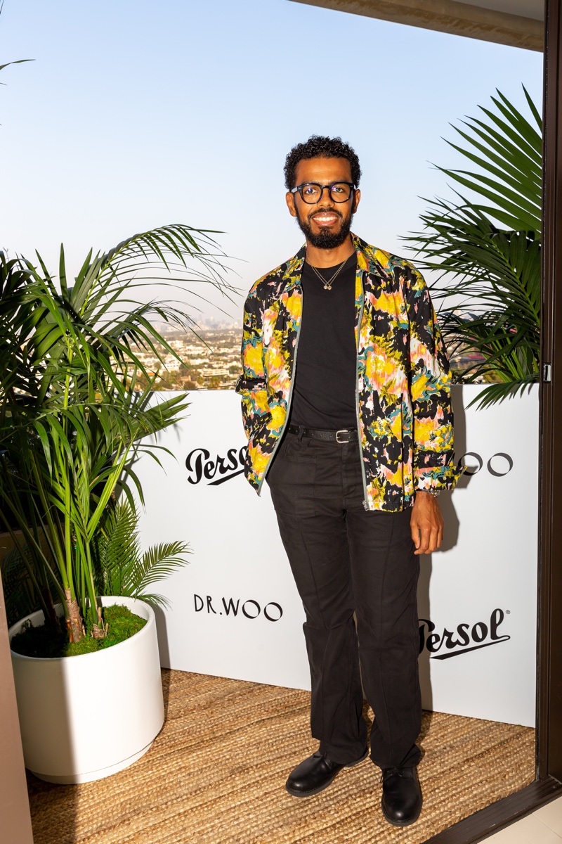 Kohshin Finley photographed at the Persol campaign launch. 