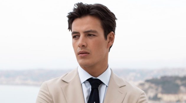 REISS Delivers Elegant Campaign Style in Nice, France Harry Gozzett Model Suit REISS Campaign Summer 2022 Men