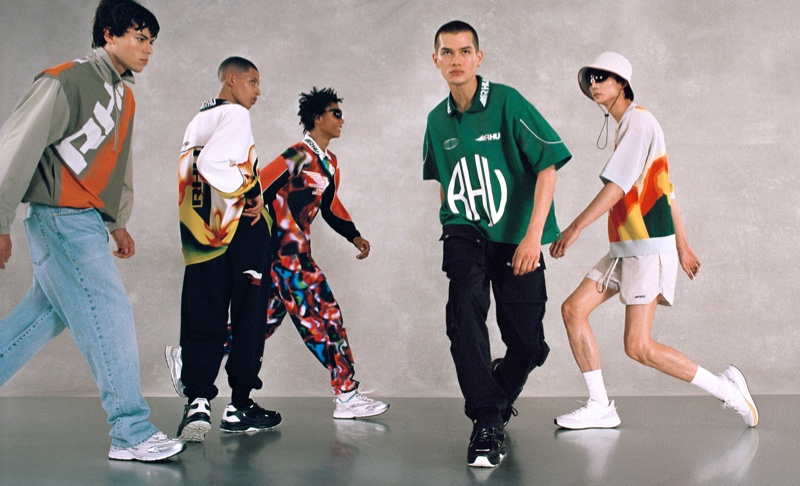 Hubert Smielecki, Kai Isaiah Jamal, Bodien Kagenaar, Alfredo Diaz, and Geun Woo Lee star in the Rhuigi x Zara RHU collection campaign. 