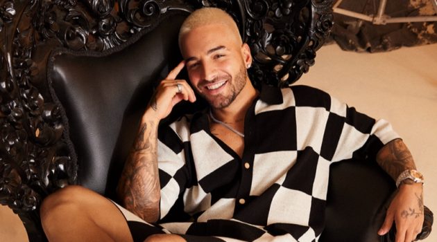Maluma's Royalty Collection is a Game Changer for Spring Wardrobes Maluma Checkerboard Print Clothes Royalty 2022