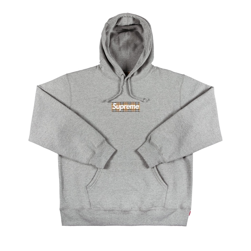 Supreme x Burberry Box Logo Hooded Sweatshirt Heather Grey