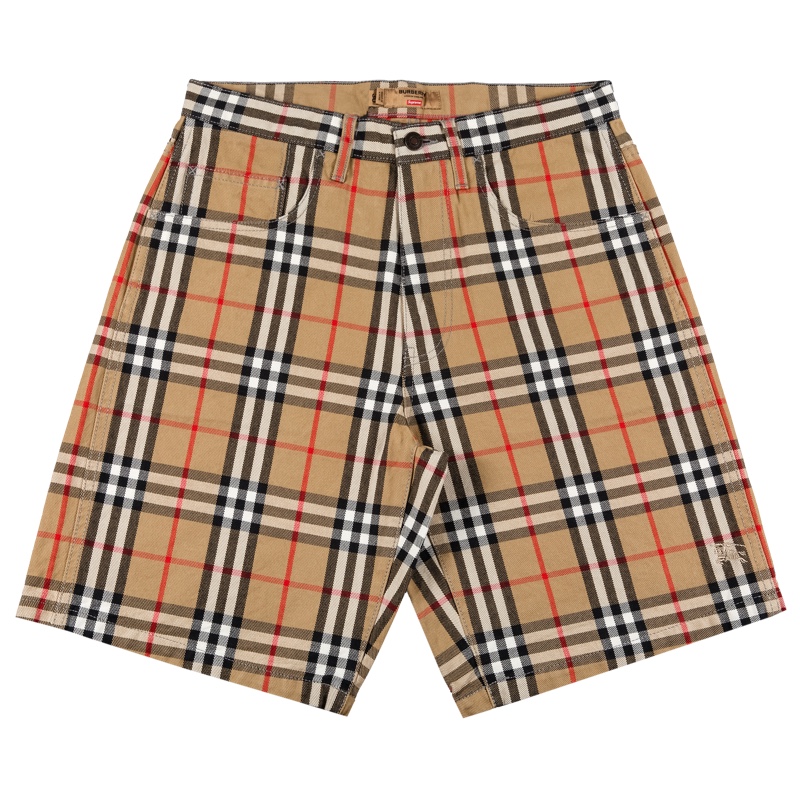 Supreme x Burberry Denim Short Beige » Complete Guide to Supreme x Burberry Collaboration Supreme x Burberry Denim Short Beige