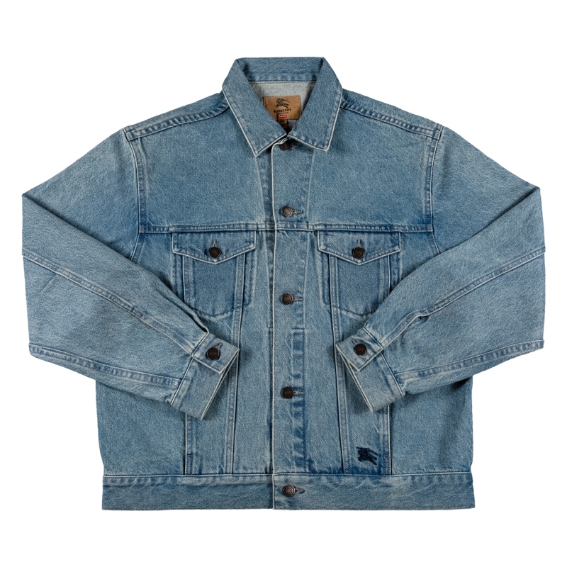 Supreme x Burberry Denim Trucker Jacket Washed Blue » Complete Guide to Supreme x Burberry Collaboration Supreme x Burberry Denim Trucker Jacket Washed Blue