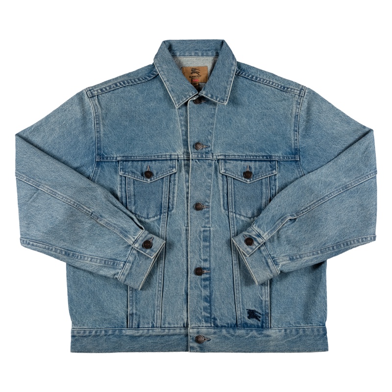 Supreme x Burberry Denim Trucker Jacket Washed Blue