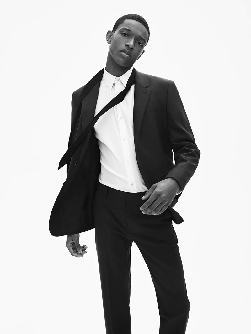 Malik Anderson Model Theory Campaign Men Spring 2022 Black Suit