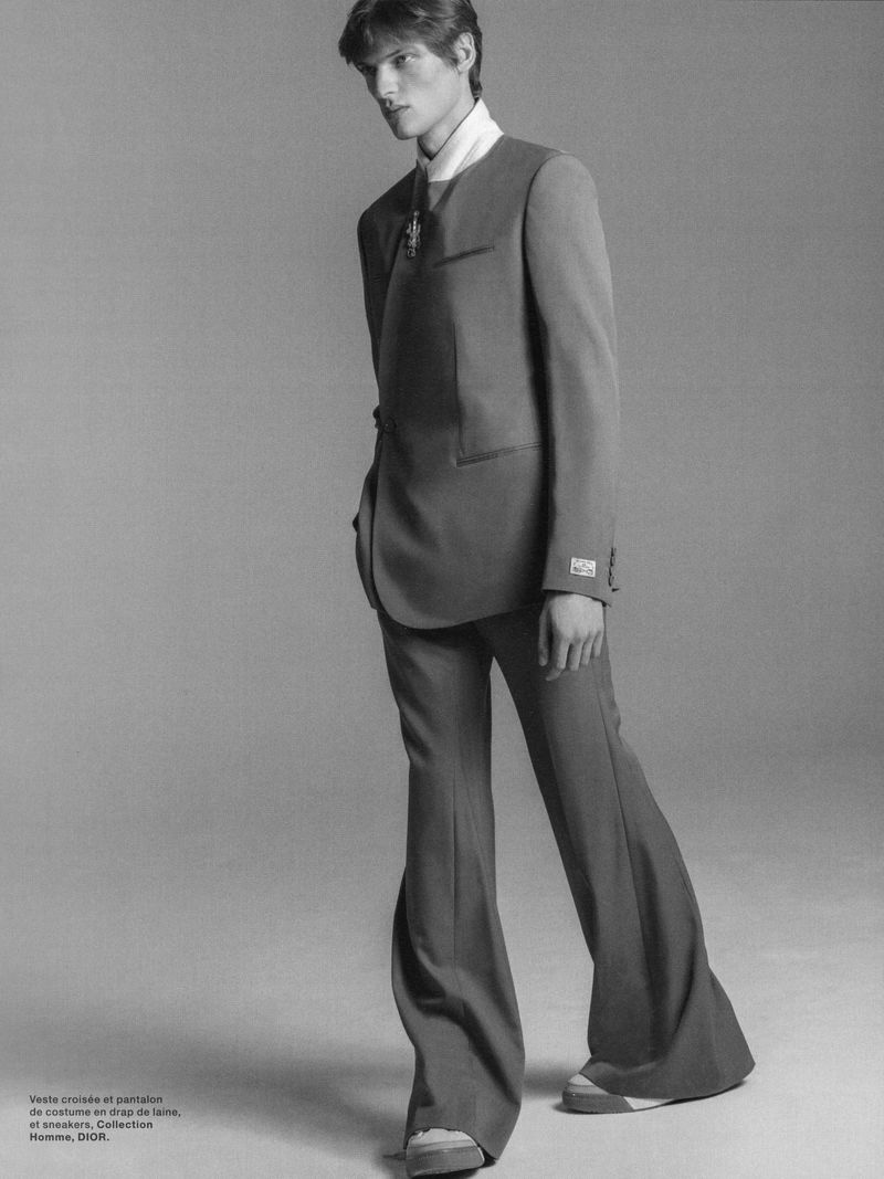 Valentin Caron is a Sleek Style Muse in Numéro Homme