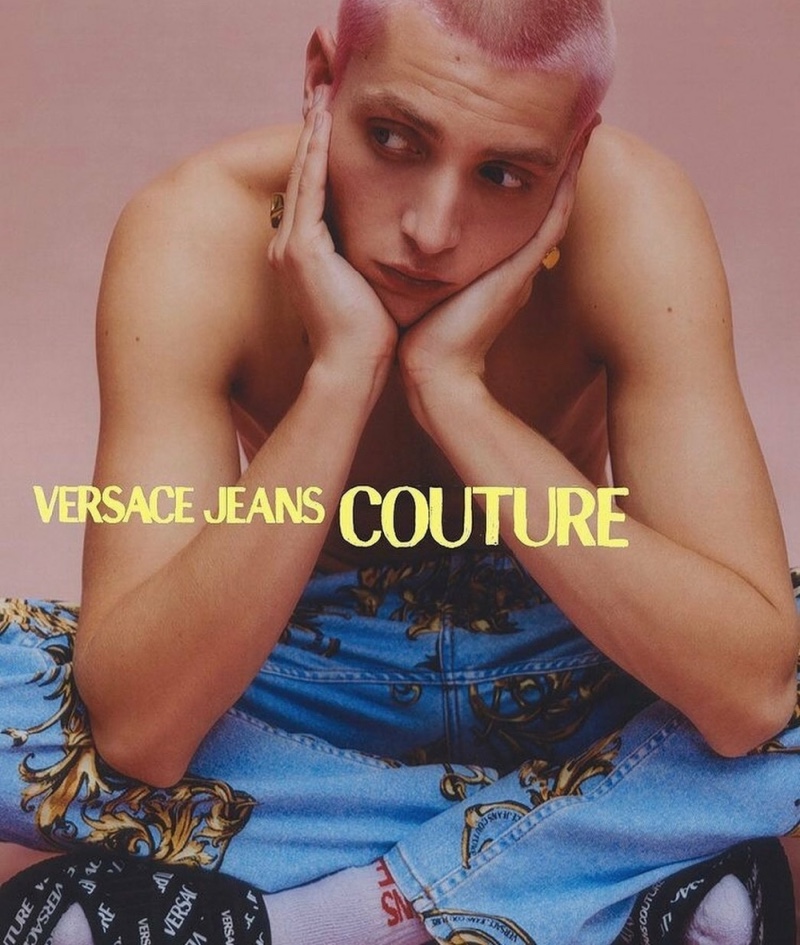 Tom Rey Model Versace Jeans Couture Campaign Men Spring 2022 Garland Jeans