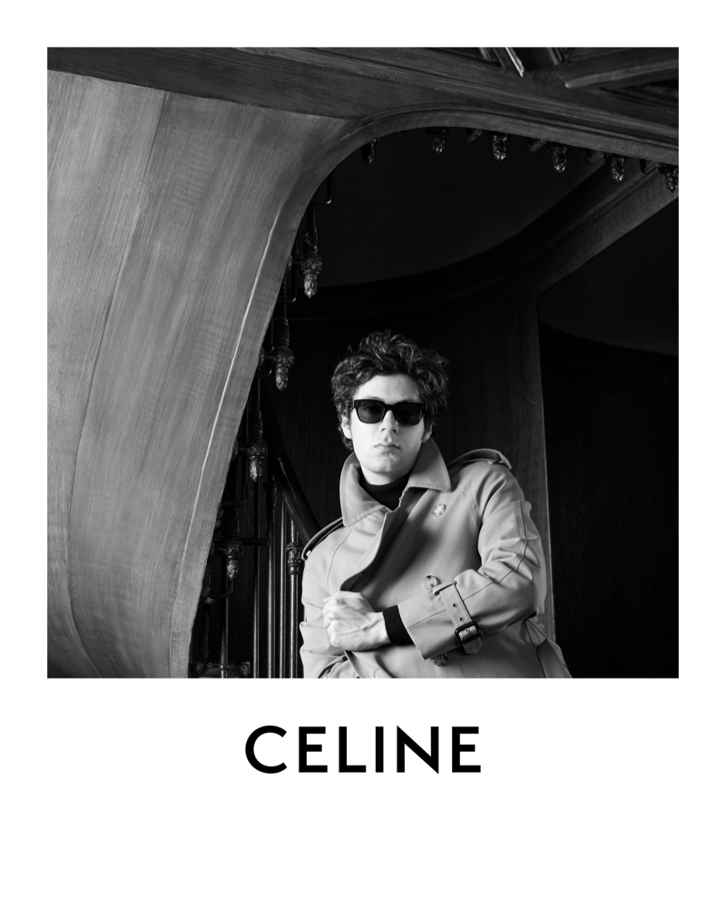 Vincent Lacoste Trench Sunglasses Celine Campaign 2022