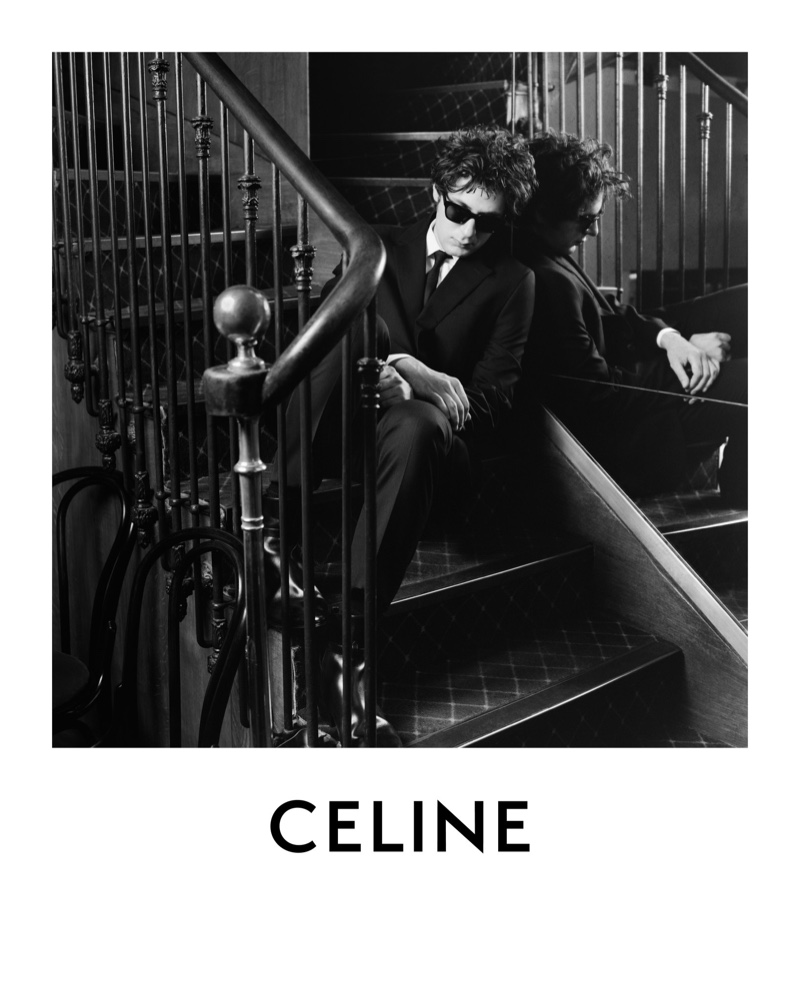 Vincent Lacoste Suit Sunglasses Celine Campaign 2022