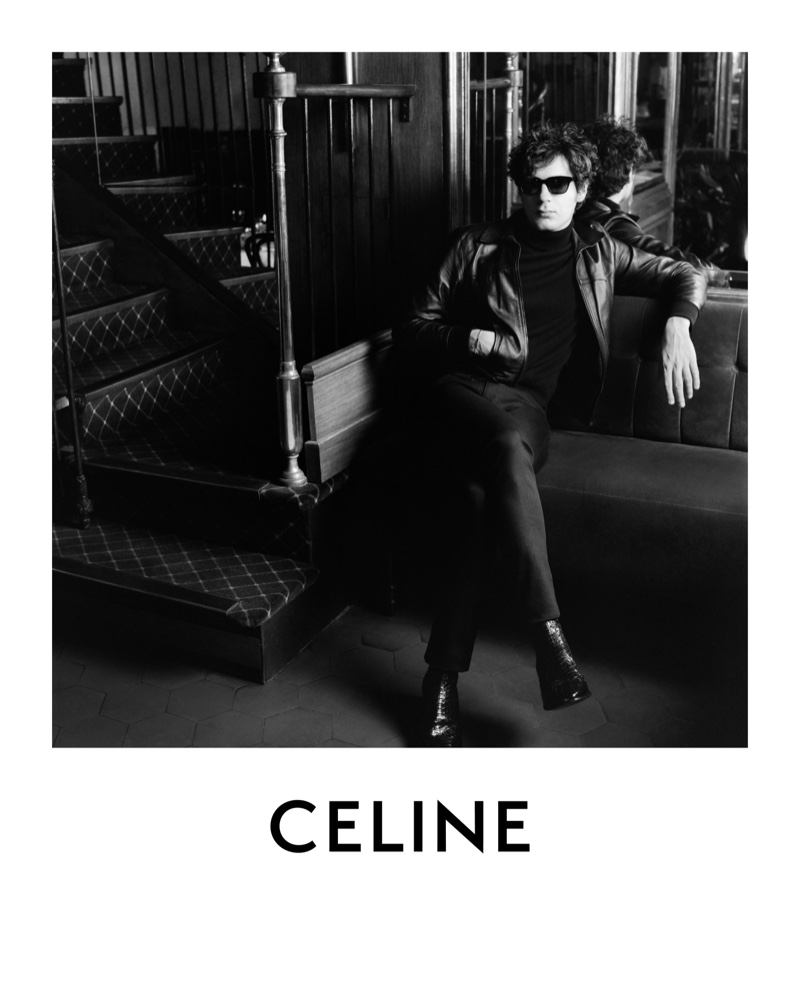 Vincent Lacoste Leather Jacket Celine Campaign 2022