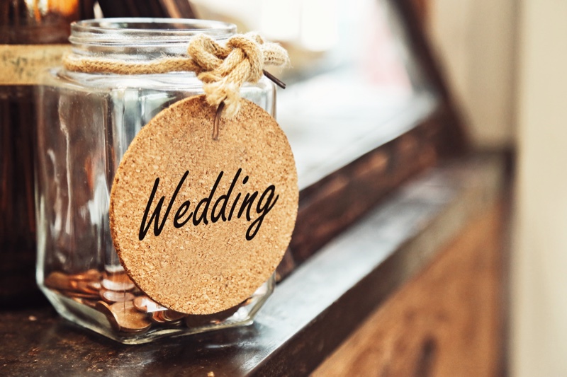 Wedding Jar Coins Budget Concept
