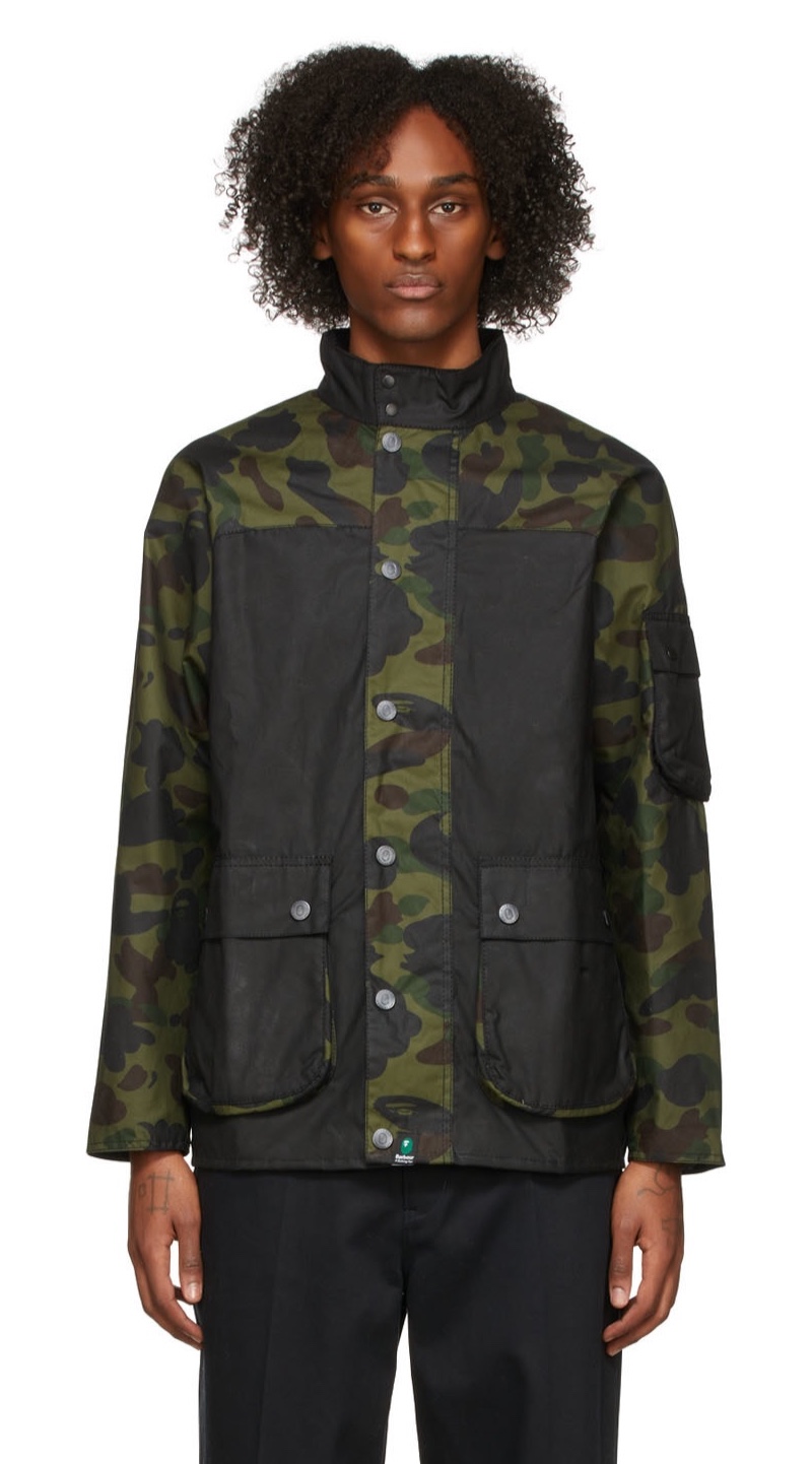 BAPE Barbour Edition Camo Rain Wax Jacket