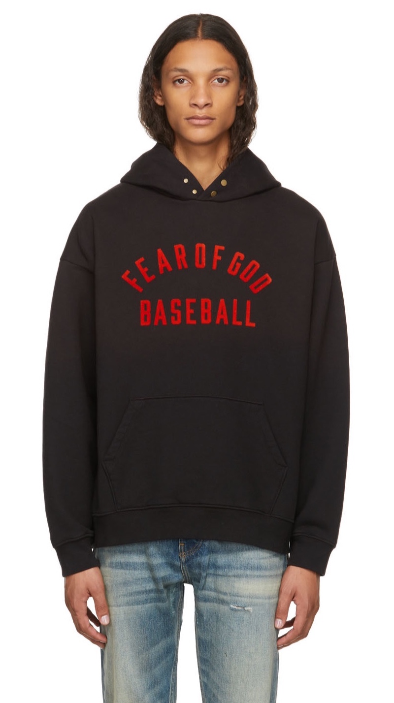 Fear of God Black Baseball Logo Hoodie