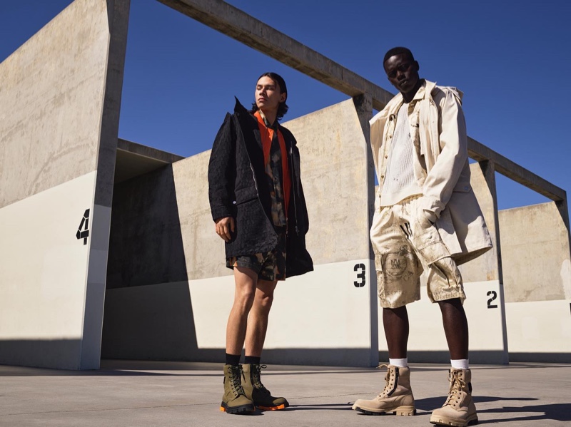 AMIRI Pre-fall 2022 Collection Men Parka Cargo Shorts Boots Eduards Kraule Alpha Dia Model