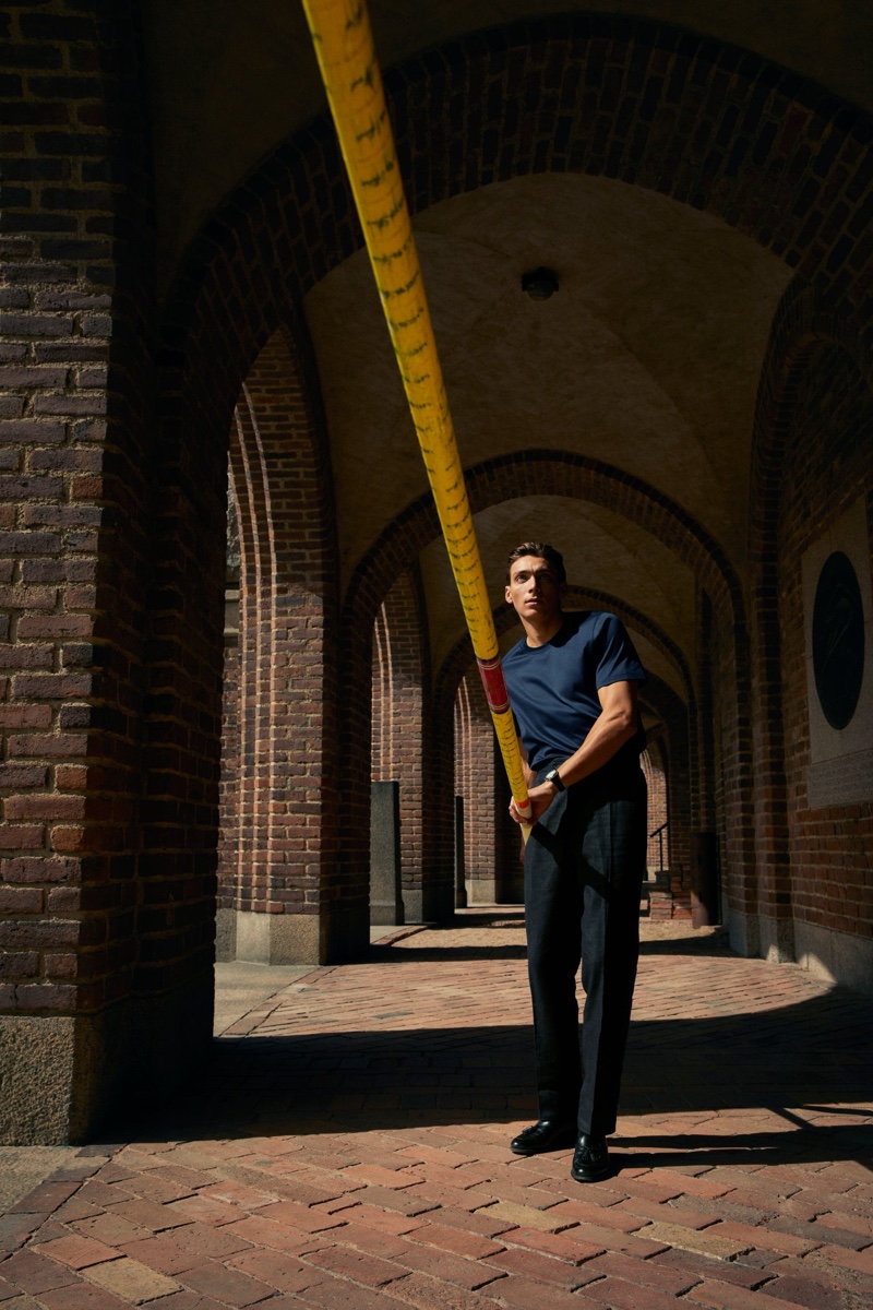 Mondo Duplantis 2022 Eton Shirts Campaign » Mondo Duplantis Takes to Stockholm Olympic Stadium for Eton Shirts Campaign Mondo Duplantis 2022 Eton Shirts Campaign