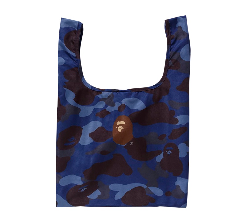 BAPE Color Camo M Shopping Bag Navy » Complete Guide to Bape Bags & Backpacks BAPE Color Camo M Shopping Bag Navy