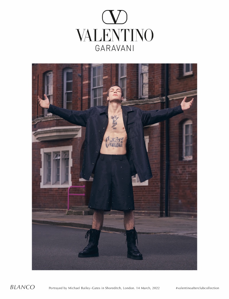 Blanco Rapper Shirtless Valentino Campaign Men Fall 2022
