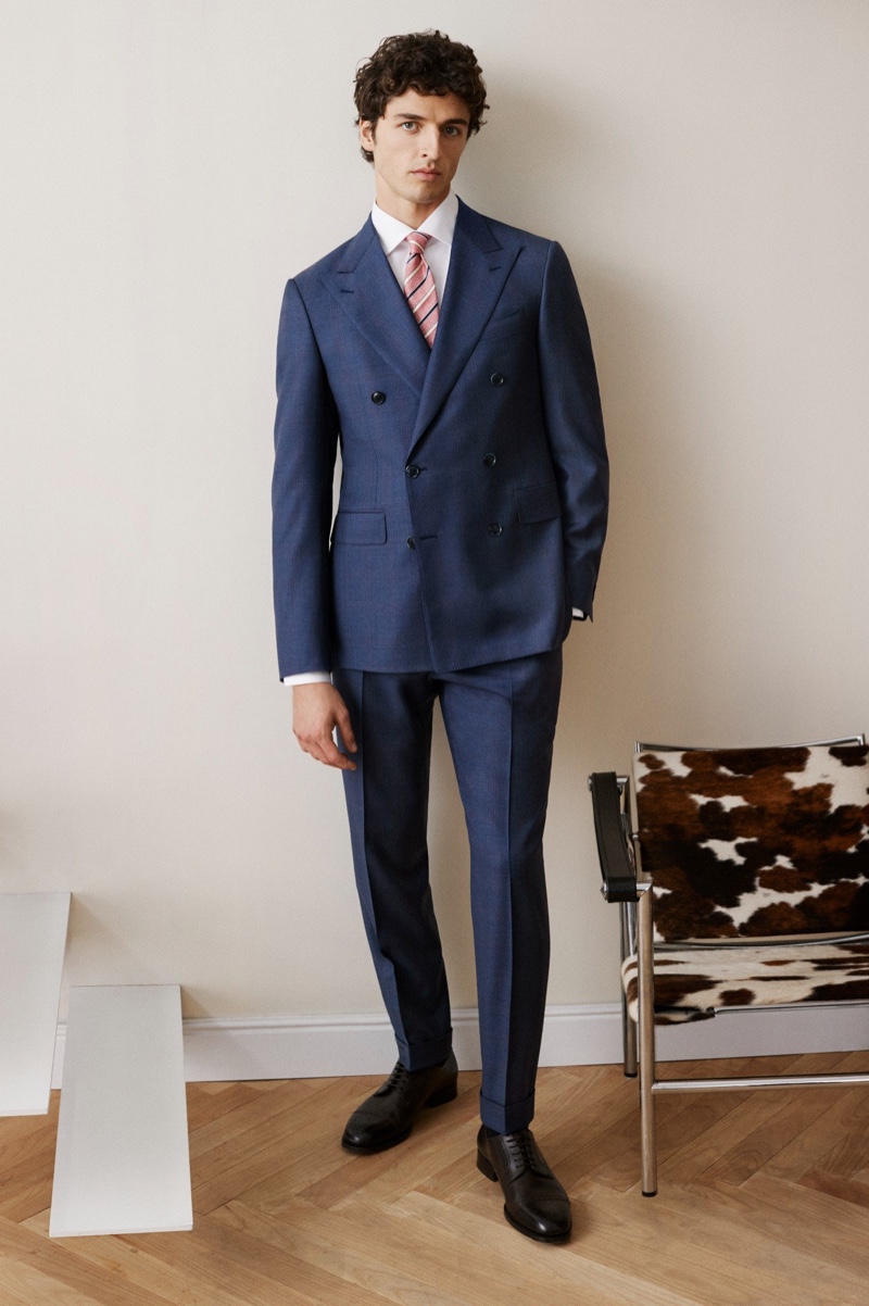 Alberto Perazzolo Navy Double-breasted Suit Canali 1934 Made to Measure Collection 2022