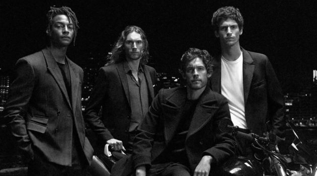 Josh, Ty, Aiden & Justin Front Carolina Herrera Bad Boy Fragrance Campaign Ty Ogunkoya Aiden Andrews Josh Upshaw Justin Eric Martin Model Carolina Herrera Bad Boy 2022 Campaign