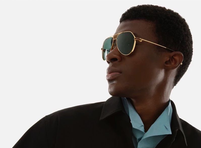 Jefferson Obuseri Model Cartier Eyewear Campaign Spring 2022 Première de Cartier Sunglasses