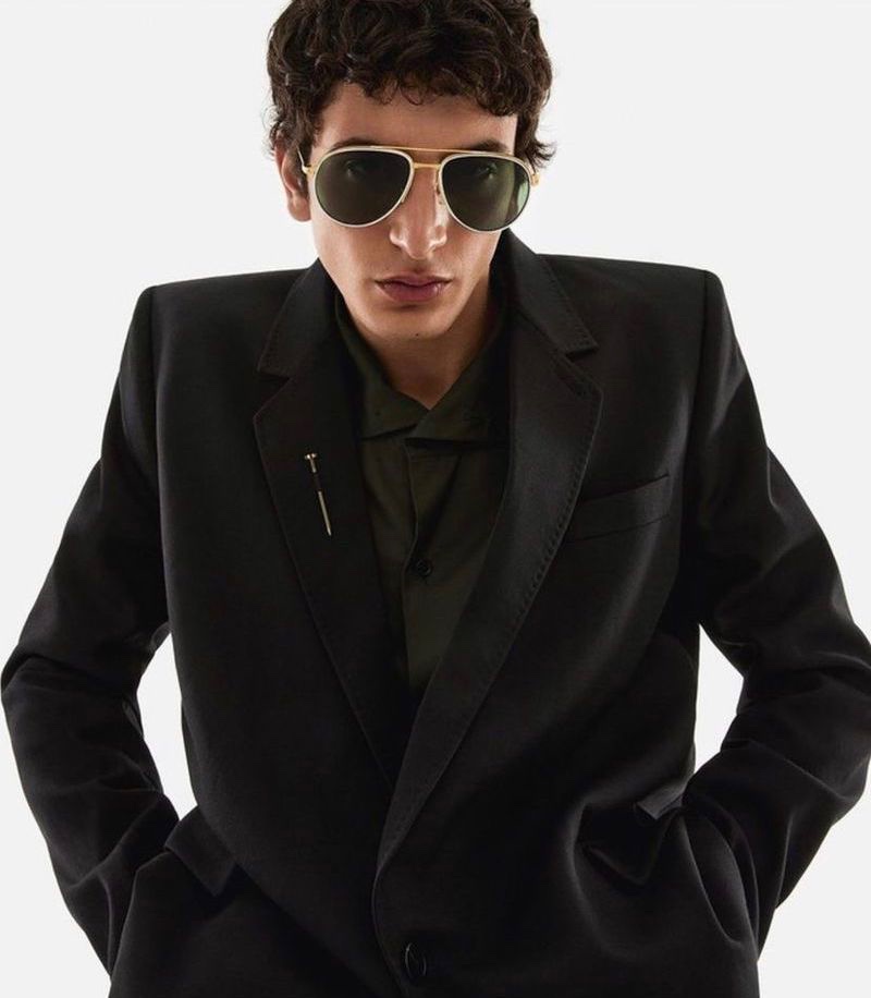Takfarines Bengana Model Campaign Spring 2022 Santos de Cartier Sunglasses