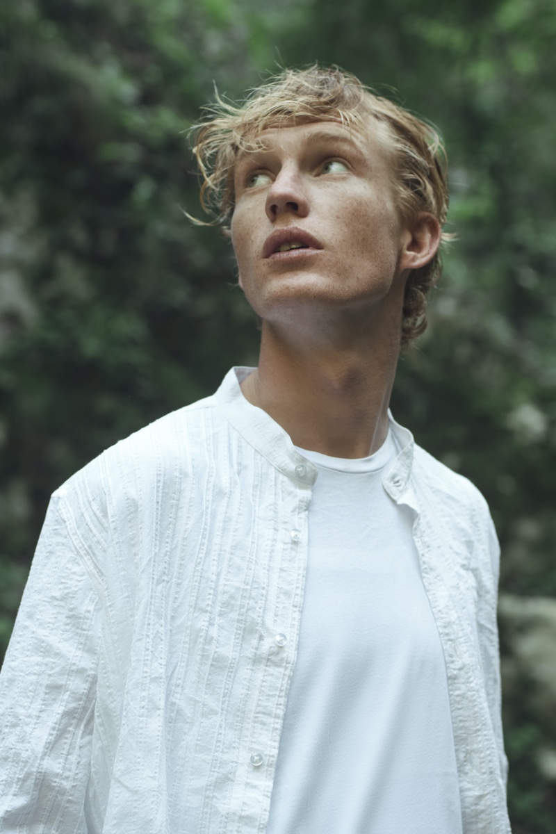 Cristian wears t-shirt and shirt Diktat. » Cristian Aneris Takes to Valle delle Ferriere in Summer Style by Diktat Cristian wears t-shirt and shirt Diktat.