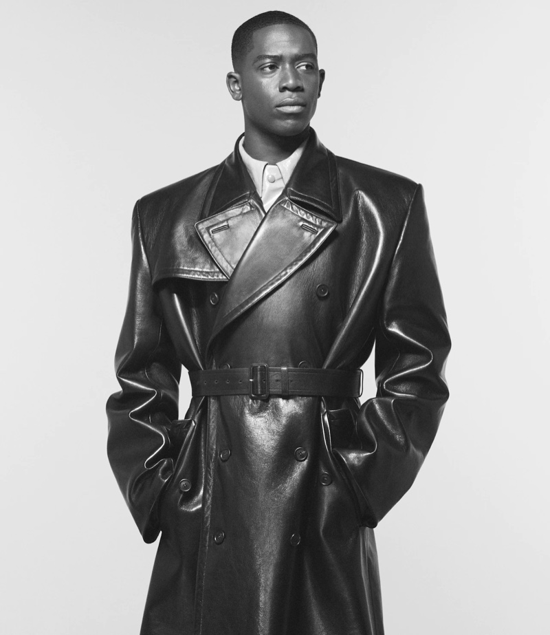 Damson Idris Leather Coat Prada Campaign Men Fall 2022