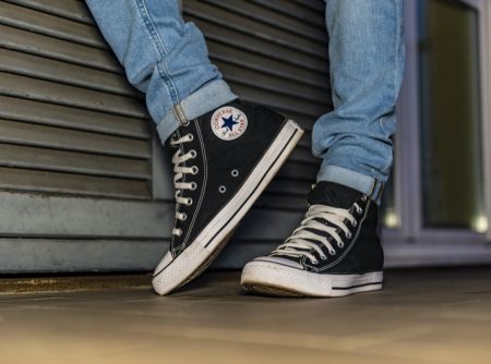 Denim Jeans Converse High Top Sneakers