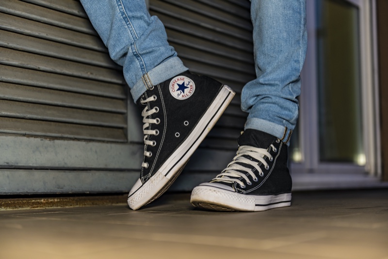 Denim Jeans Converse High Top Sneakers