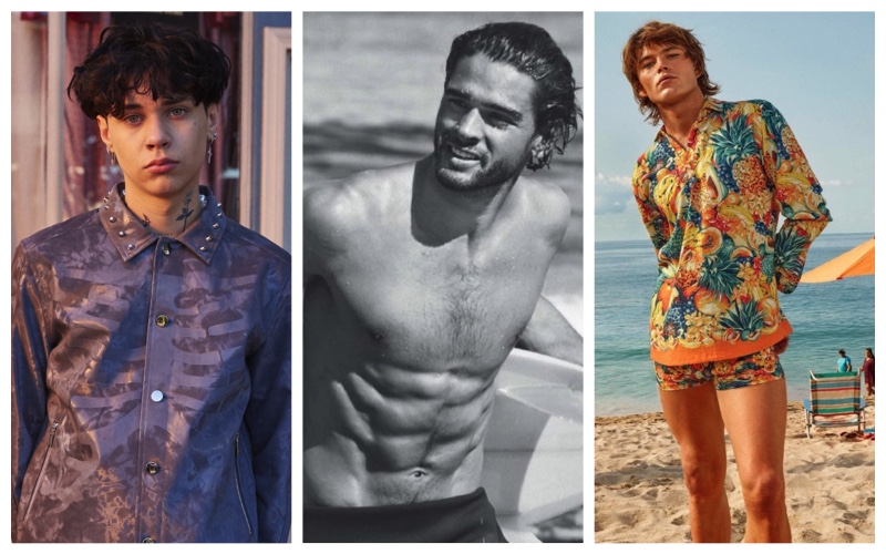 Week in Review: Landon Barker for Boohoo Man, Marlon Teixeira for Jimmy Choo Man Aqua, Jordan Barrett for Orlebar Brown x Wham! collection.