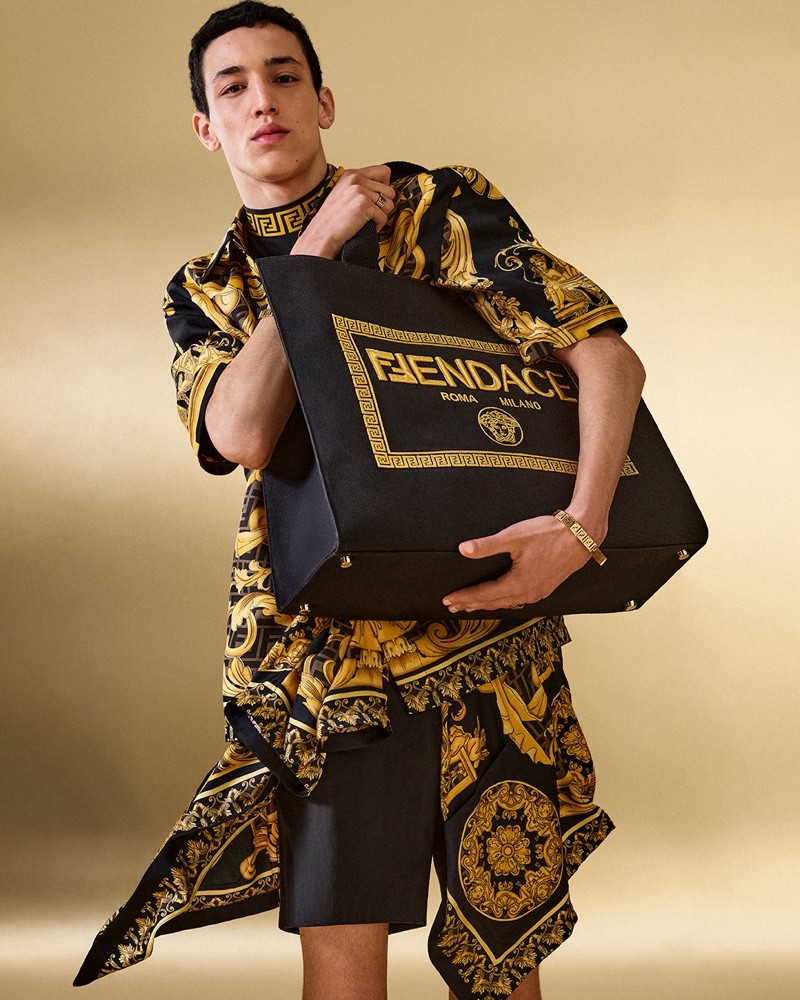 Walid Fiher Model Versace by Fendi Campaign Pre-fall 2022 Men