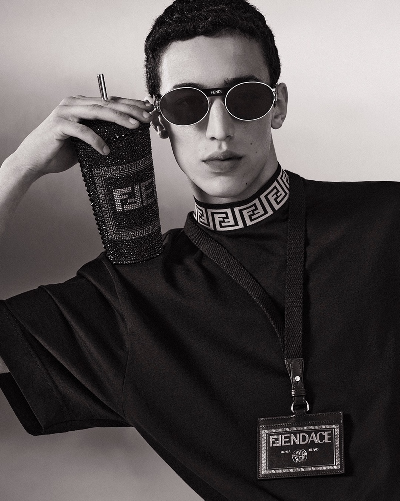 Versace by Fendi Campaign Pre-fall 2022 Men Walid Fiher Model
