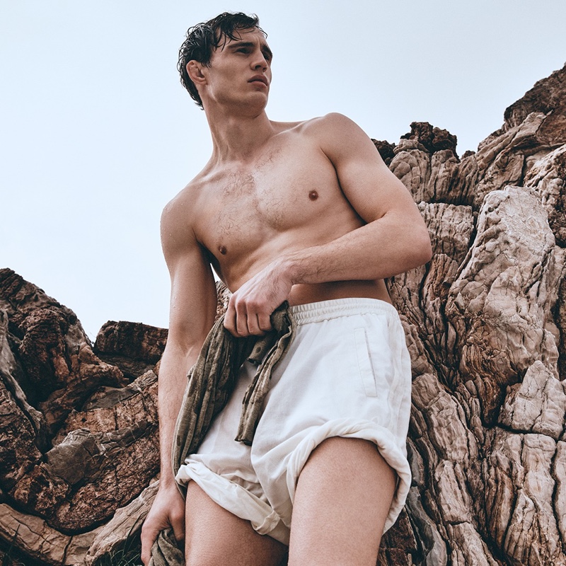 Julian Schneyder Shirtless Giorgio Armani Mare Campaign Summer 2022