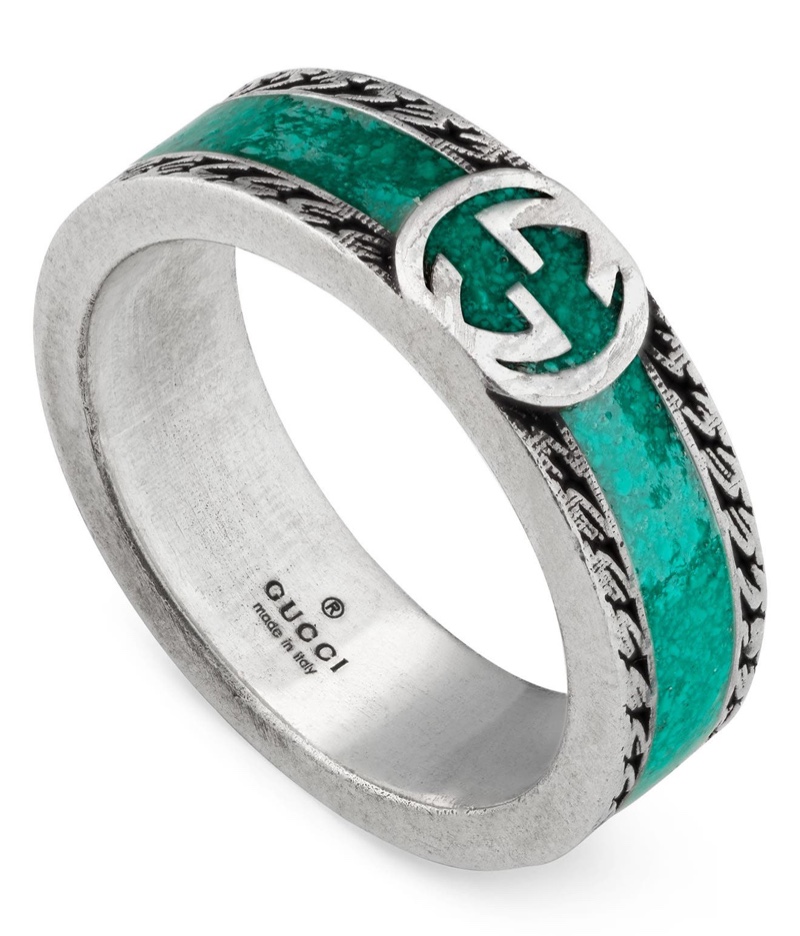 Gucci Mens Interlocking G Band Ring