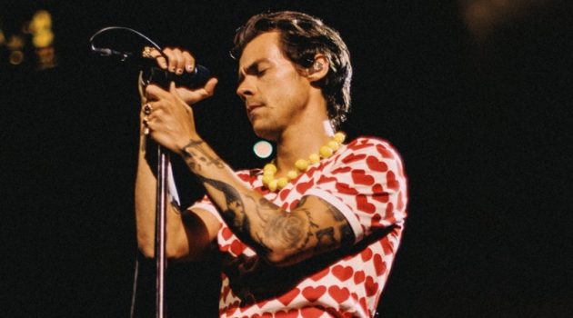 Harry Styles x Gucci: See the HA HA HA Collaboration Harry Styles Leather Pants Gucci 2022 One Night Only in New York Picture