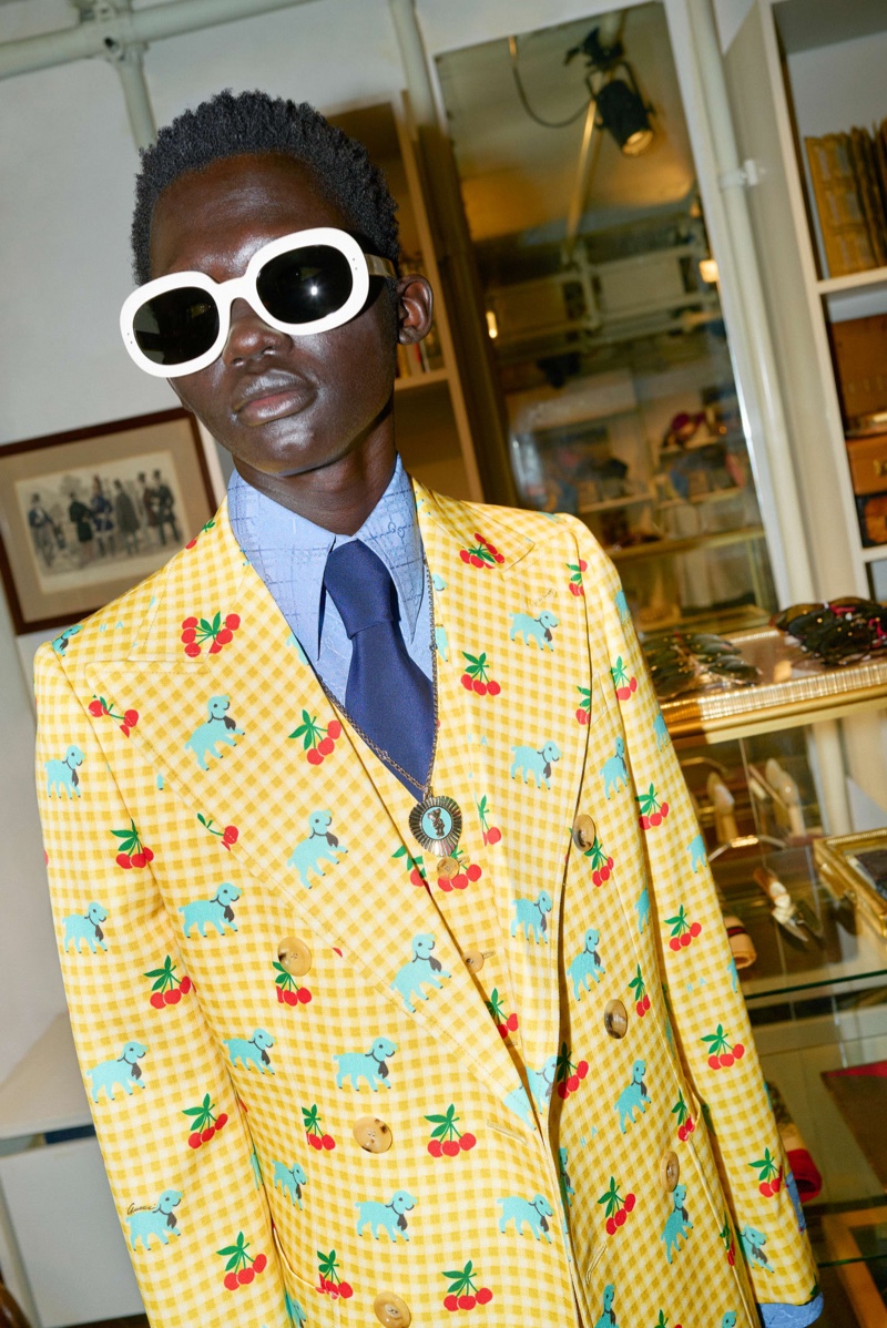 Manyuon Deng Model Harry Styles x Gucci HA HA HA Capsule Collection Collaboration 2022