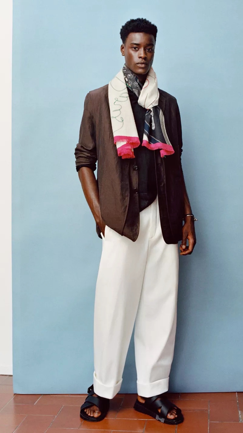 Hermès Silk Scarf Men Spring 2022 Babacar N'doye Model