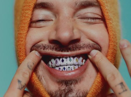 J Balvin Grillz Balaclava Photoshoot 2022 SSENSE