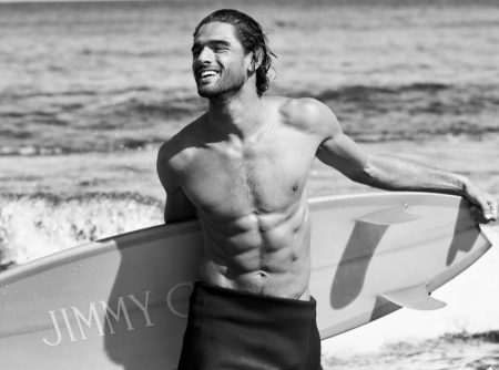 Marlon Teixeira Model Shirtless Jimmy Choo Man Aqua Fragrance Campaign 2022 Wetsuit