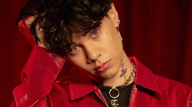 Landon Barker Makes a Pop-punk Statement with Boohoo Man Landon Barker Red Faux Leather Jacket Boohoo Man 2022