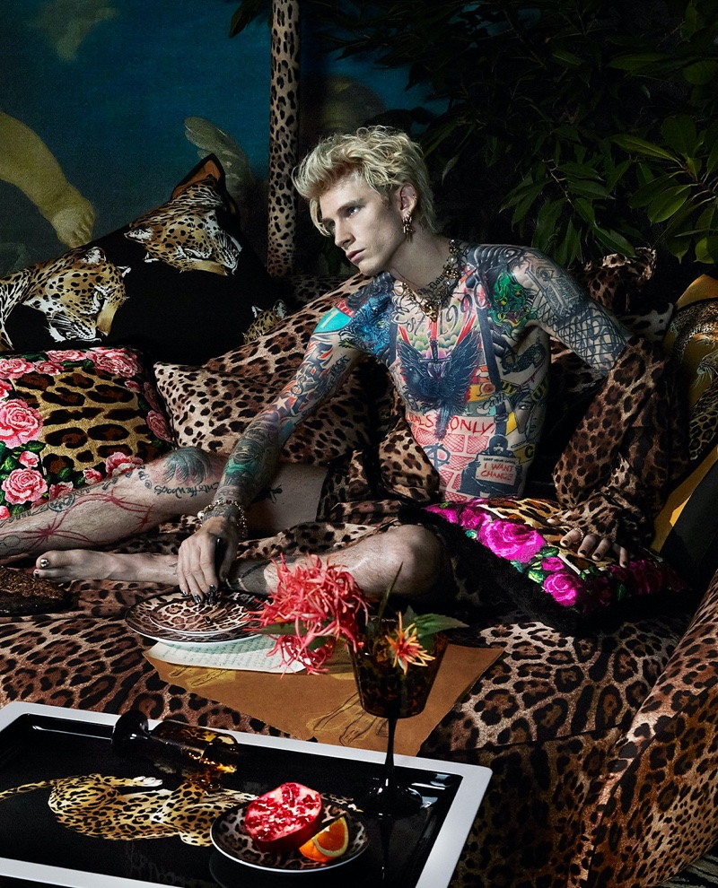 Machine Gun Kelly Shirtless Tattoos Dolce & Gabbana Casa Campaign 2022