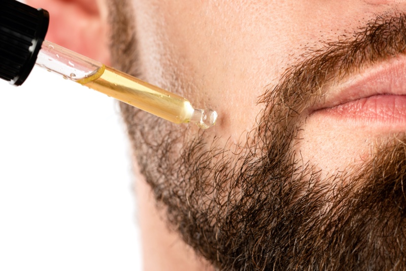 Man Beard Oil Closeup