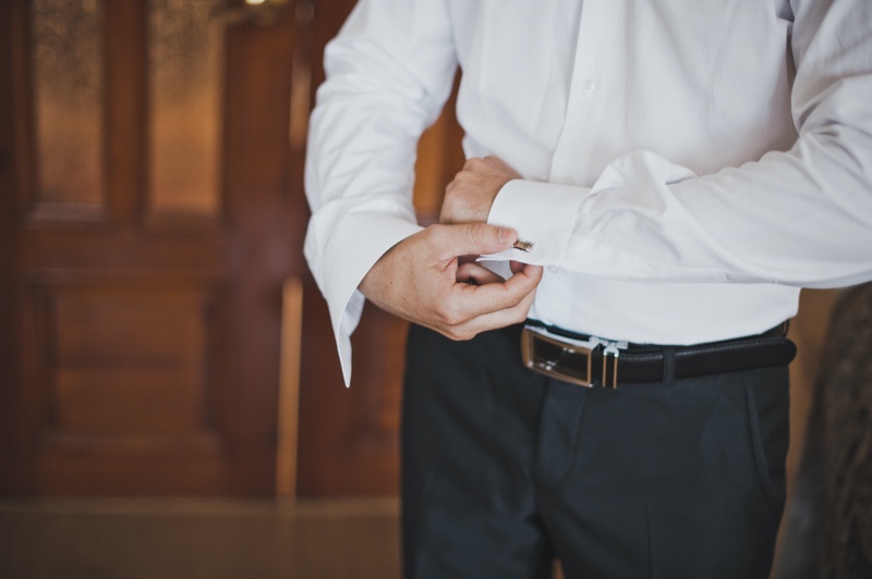 Man Dress Shirt Cropped Leather Belt